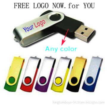 Free Logo 16MB-128GB Metal Swivel USB Flash Drive